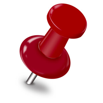 Red Pushpin, Free Trial, PNG File, Transparent Background, Thumbtack for Notes, Memos, Sticky Notes, Maps