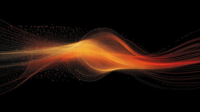 A conceptual scatter plot using digital particles suspended in space, symbolizing futuristic analytics.