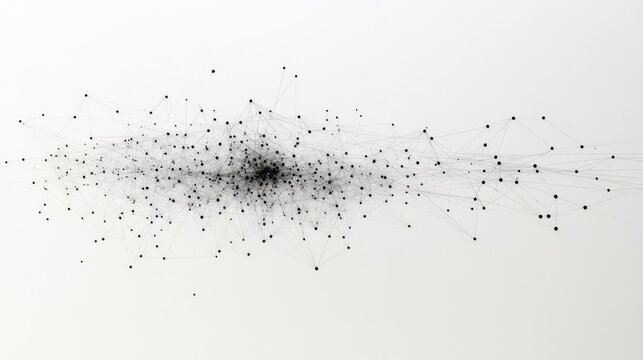 A conceptual scatter plot with points shaped like tiny digital nodes, interconnected in an abstract pattern.