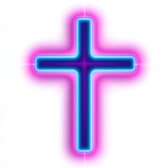 Fototapeta premium Glowing Neon Cross Symbol Abstract Spiritual Design