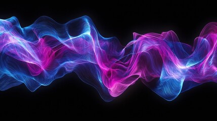 Obraz premium Abstract Neon Wave: A Symphony of Purple and Blue Light