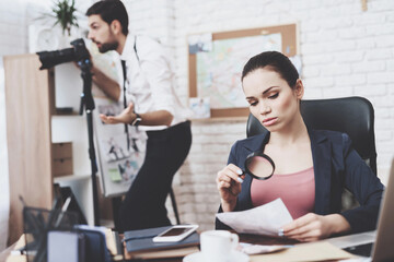 Detectives is Working in Private Detective Agency