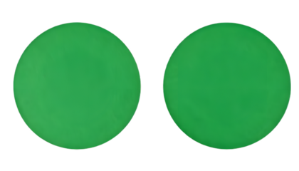 Two green circles  isolated on clear png background