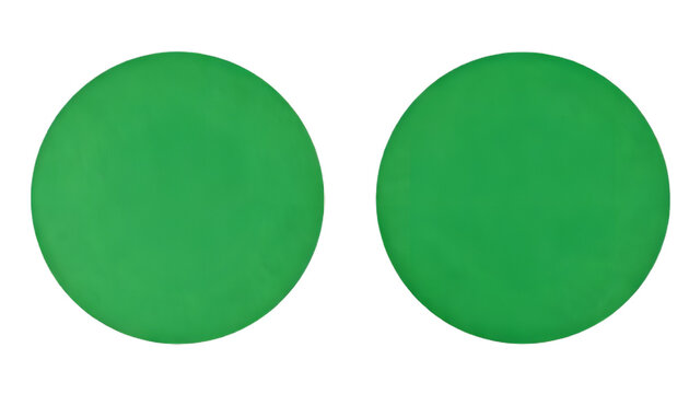 Two green circles  isolated on clear png background