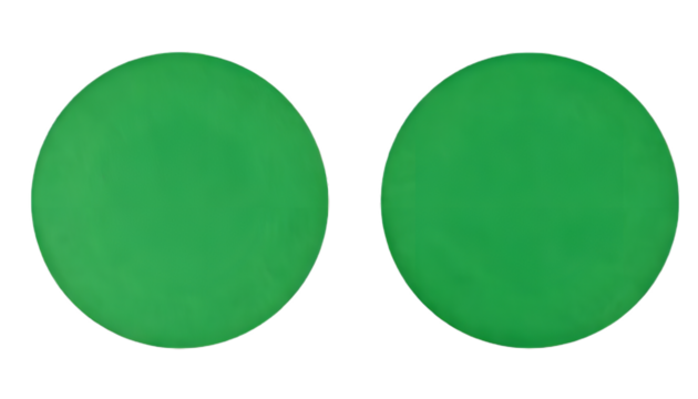 Two green circles  isolated on clear png background