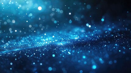 A futuristic scatter plot with points appearing as small glowing stars in a deep blue galaxy-like background.