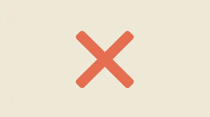 Obraz premium Coral X Mark: Minimalist Graphic Design