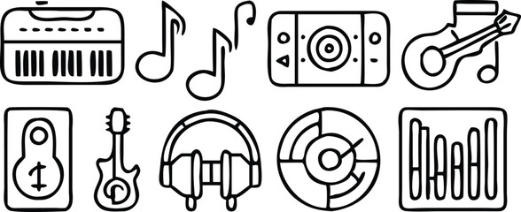Essential Music and Audio Interface Icons Set