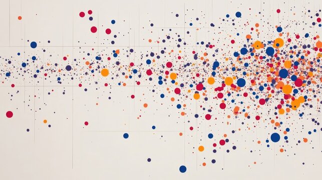 A high-resolution scatter plot with precision-aligned colored dots on a smooth white background.