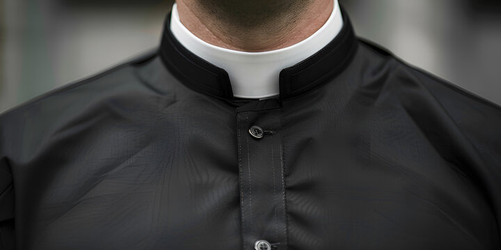 Czarna sutanna z koloratką &ndash; symbol duchowieństwa.