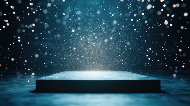 A high-tech holographic scatter plot projection floating above a sleek modern surface.