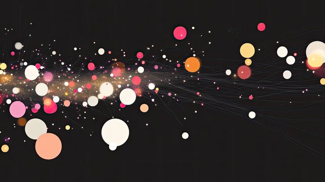 A high-tech scatter plot with data points appearing as bright, moving orbs on a digital dashboard.