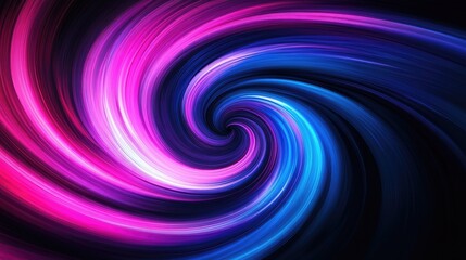 A mesmerizing swirl of neon pink and cyan light, creating a hypnotic motion effect in a dark scene.