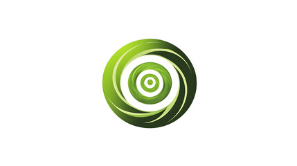 Logo: simple line art of a green spiral on a white background
