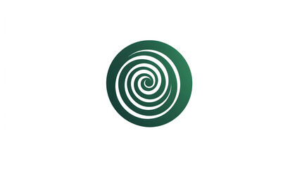 Logo: simple line art of a green spiral on a white background
