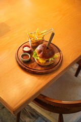 man holding a burger