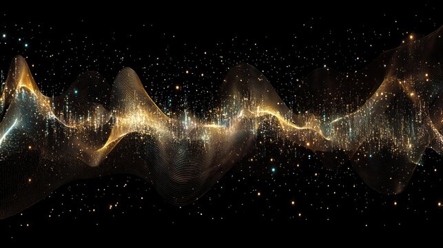 A night sky-inspired scatter plot with tiny twinkling stars forming an abstract data visualization.
