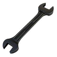 Black adjustable wrench on a white background isolated on png transparent background, cut out