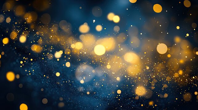 A scatter plot with data points formed by sparkling golden dust particles, symbolizing business insights.
