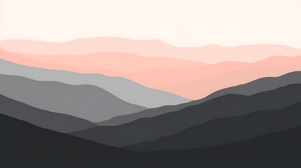 Obraz premium Abstract Pastel Mountain Range Illustration