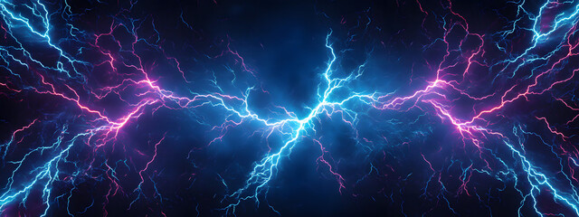 A dark blue and purple lightning background with a pattern of small electric sparks on it

