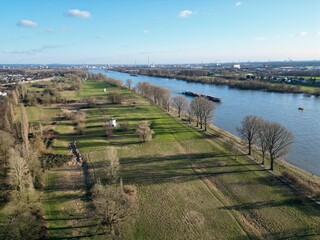 Leverkusen-Hitdorf Fähre von oben