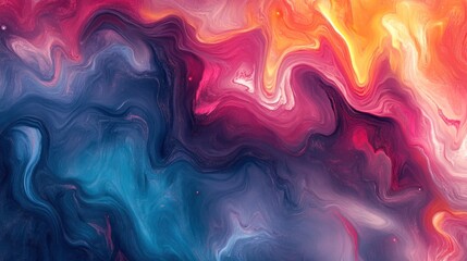 Abstract Swirling Nebula: A Symphony of Colors