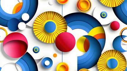 Obraz premium Collection of abstract geometric pattern seamless with mosaic design, background and banner, color palette