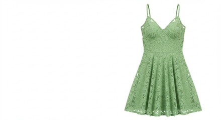 Elegant Sage Green Lace Sleeveless A Line Mini Dress Summer Fashion Apparel