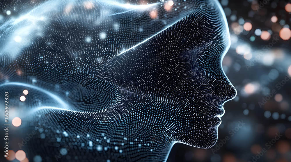 Poster abstract polygonal space. background with connecting dots and lines. artificial intelligence technol
