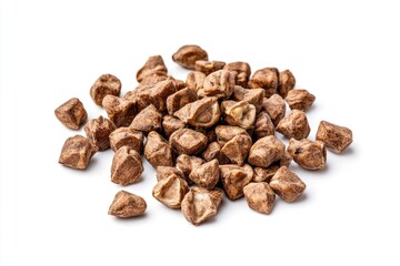Obraz premium A collection of nuts gathered on a clean and simple white surface