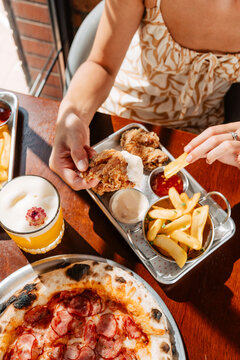 Delicious Combos of Pepperoni Pizza, Chicken and Potato Dippers