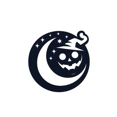 Obraz premium AI Generate of Logo Abstract Shape Halloween Things. Mystery, spooky, evil, horror, fear, creepy, simplicity, isolated in white.