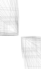 Dynamic Abstract Architectural Wireframe – Geometric Urban Structures