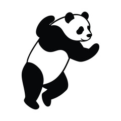 Panda silhouette vector illustration.