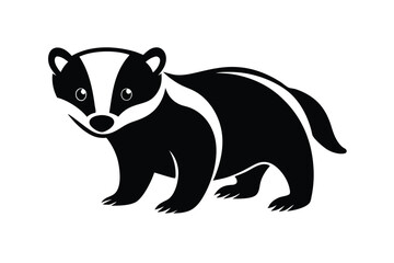 Badger Silhouette Vector Illustration
