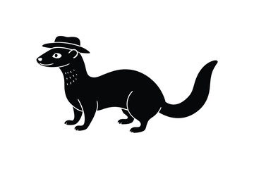 Mongoose Animal Silhouette Vector.
