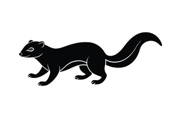 Mongoose Animal Silhouette Vector.
