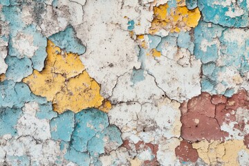 Obraz premium Old wall with peeling paint and worn surface