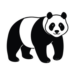 Panda silhouette vector illustration.