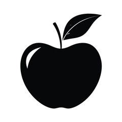 Simple Black Apple Icon Fruit, Food, Healthy, Diet, Graphic