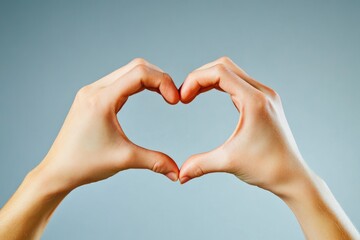 Obraz premium A person forms a heart shape with their hands