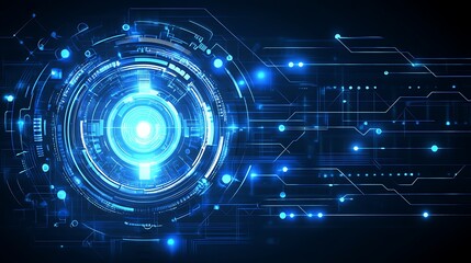 Futuristic tech interface, digital circuit