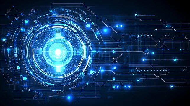 Futuristic tech interface, digital circuit