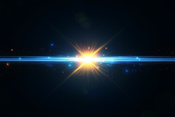 Natural Sunlight with Lens Flare on Dark Background