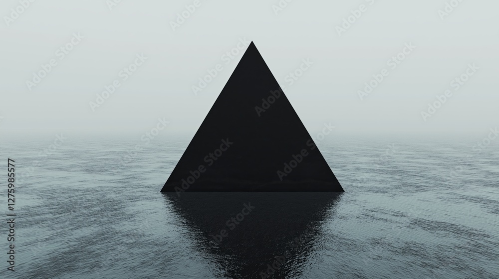Aufkleber A black triangle floating in an endless void