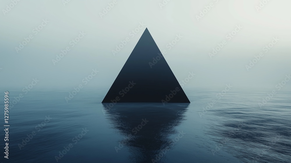 Poster A black triangle floating in an endless void