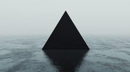 A black triangle floating in an endless void