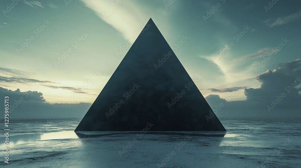Poster A black triangle floating in an endless void