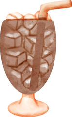 watercolor ice coffee